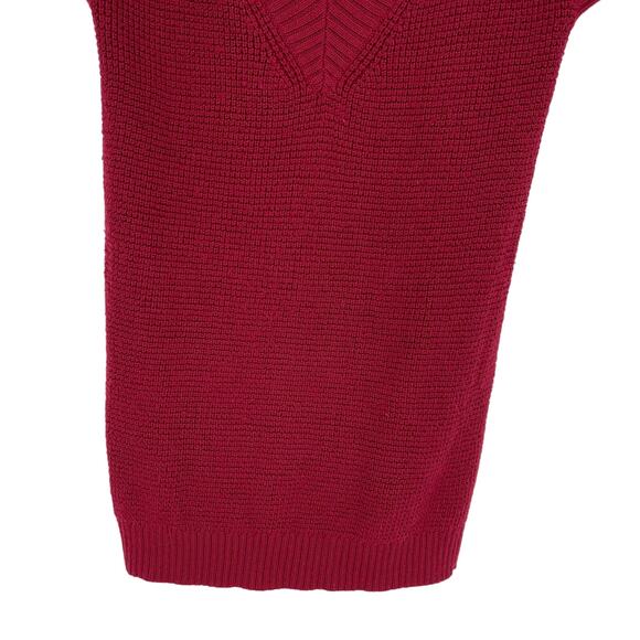 Ann Taylor Red Wool Knit Sweater Medium Sleeveless Tunic Length - Picture 4 of 7